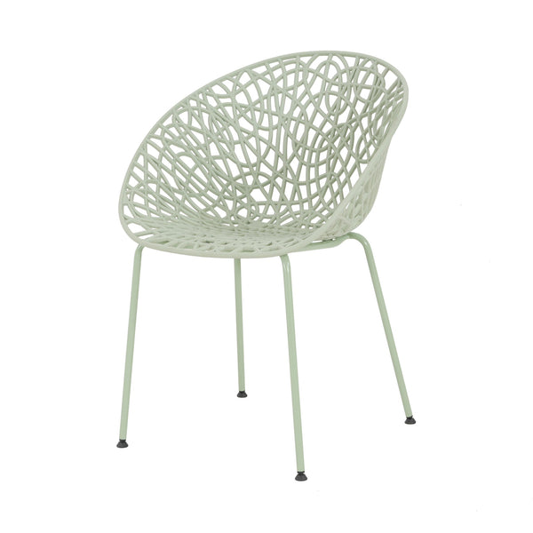 English Elm Christopher Knight Home® - Neiman Outdoor Dining Chair Set of 2 with Weather-Resistant Iron Frame and Perforated Diamond Design Green N775P256374G