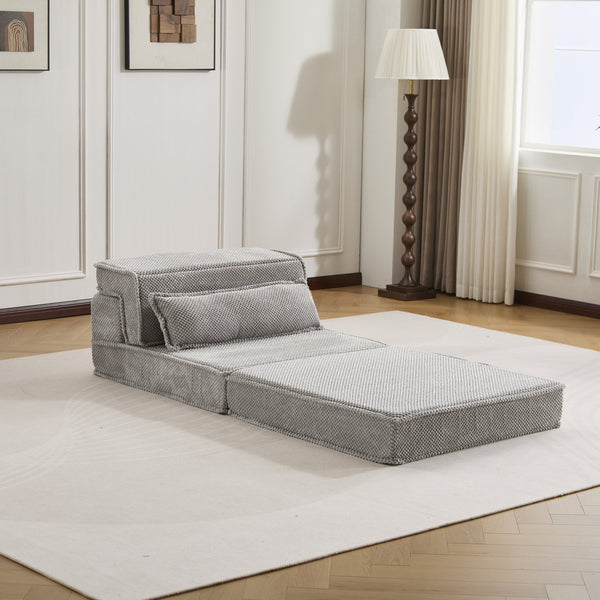 English Elm Compression Modular Floor Sofa Bed - Versatile, No Assembly Required, Cozy Fleece With Memory Foam Comfort W3723P377154