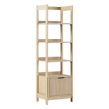 Holmes Modern Narrow Bookcase with Reeded Drawer Coastal Oak WEHOL41OS2CO0 Walker Edison