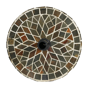 English Elm Enzo Mosaic Concrete Outdoor Umbrella Base with Ceramic Tile Inlay for Patio Use N775P407248M