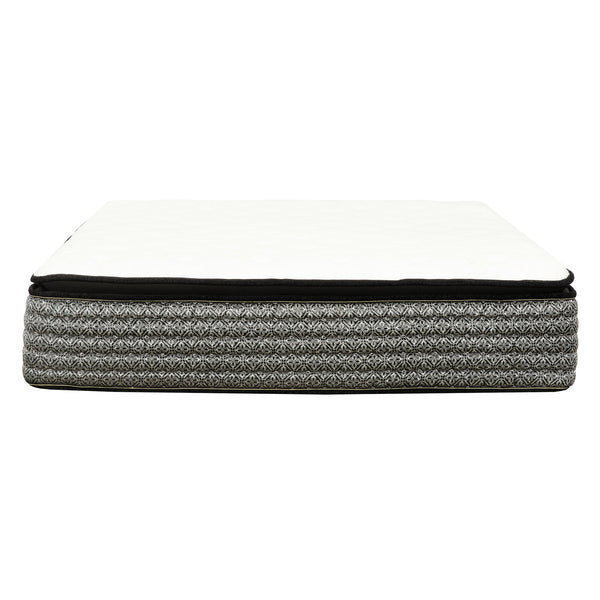 English Elm Premium Majesty 16" Pocket Coil Hybrid Mattress with Euro Top, Gel Memory Foam Cooling Comfort Grey+White 80 L x 15 W x 15 H B011P206781