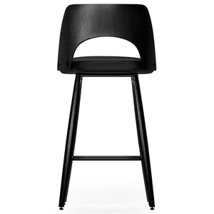 English Elm Callie Contemporary Counter Height Stool Set of 2 with Vegan Faux Leather Upholstery and Footrest Black B136P252643