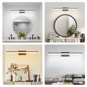English Elm 32 LED 32 Inch Modern Bathroom Vanity Light Black Metal LED Wall Sconce 1170 Lumen 2700-6000K W2312P374929