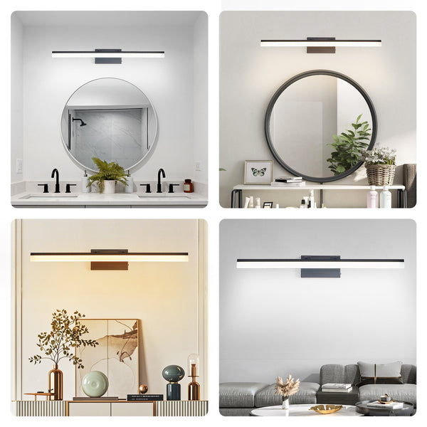English Elm 32 LED 32 Inch Modern Bathroom Vanity Light Black Metal LED Wall Sconce 1170 Lumen 2700-6000K W2312P374929