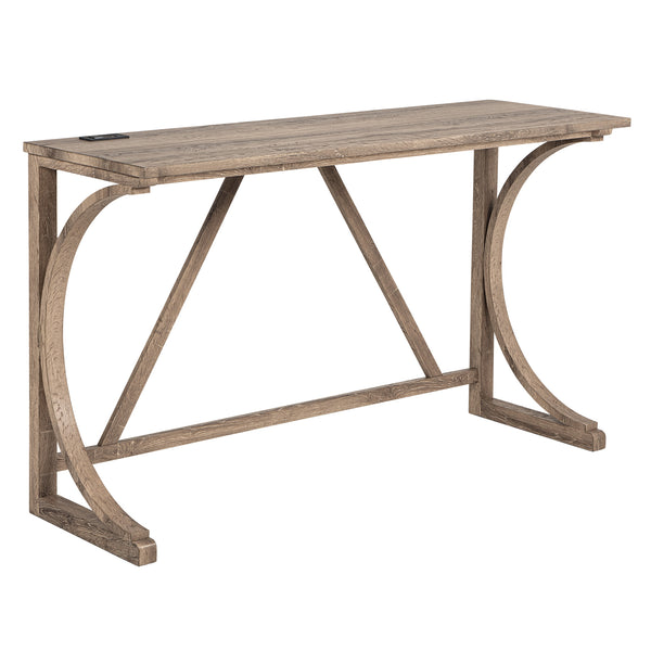 English Elm 4-Piece Bar Table Set With Power Outlet, Padded Stools For Dining, Game Room, Rustic Charm & Comfort W1998P193823