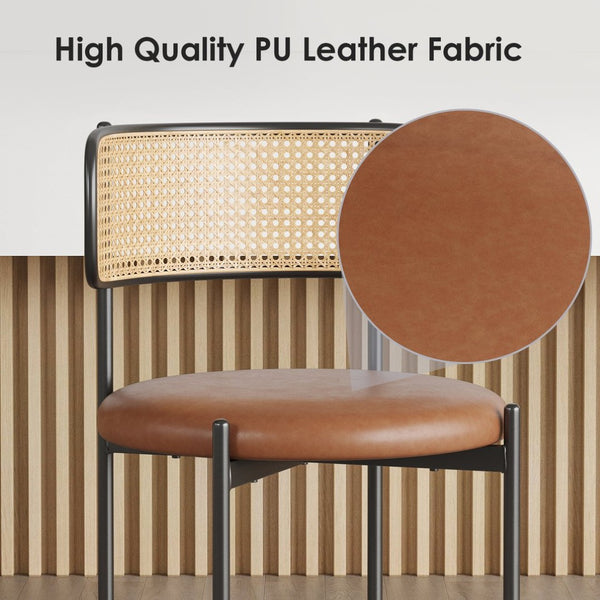 English Elm Adjustable Swivel Barstools Set of 2 Pu Leather Industrial Mid-century Kitchen Island Seating Brown T3623P433774