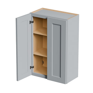English Elm Gray Shaker Solid Wood Wall Cabinet Soft Close Doors Adjustable Shelves Kitchen Bath W5662P465940