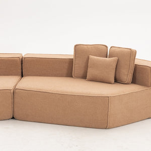 English Elm 181"extra Large Nine Seat Modular Sectional Sofa in Plush Sherpa for Spacious Lounges W3326S00040