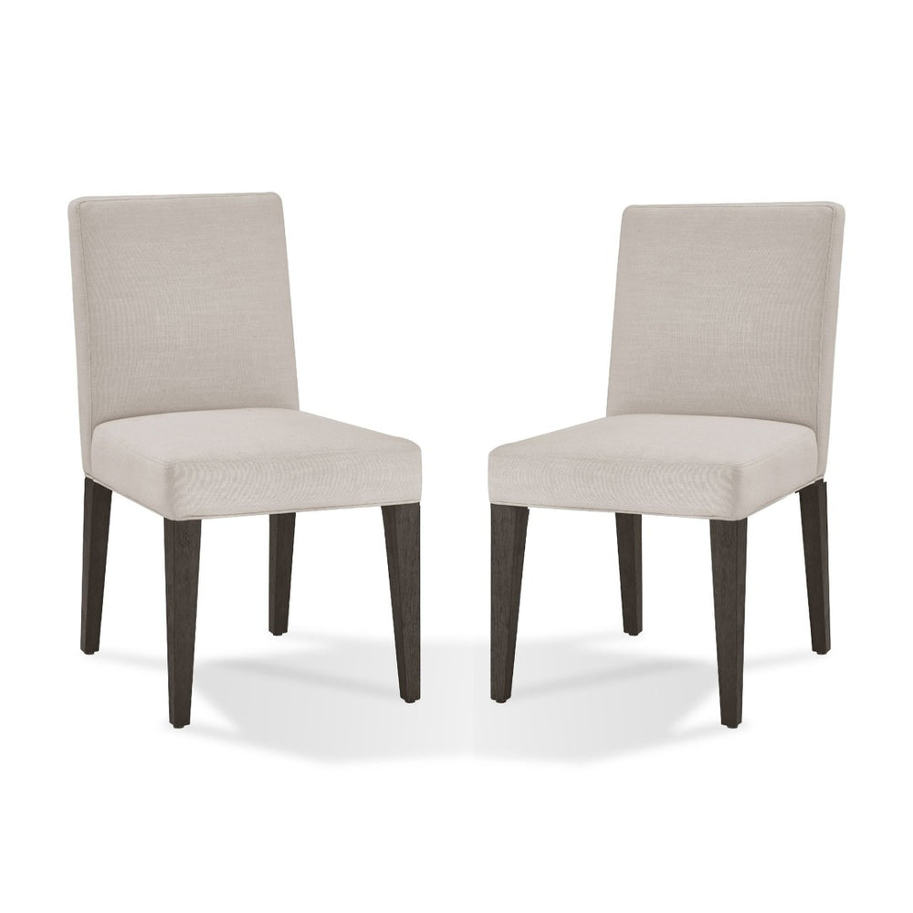 English Elm Mod Parson Dining Chairs Set of 2 Linen Blend Upholstered Rubberwood Contemporary B056P416812