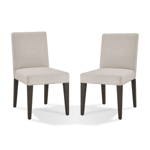 English Elm Mod Parson Dining Chairs Set of 2 Linen Blend Upholstered Rubberwood Contemporary B056P416812