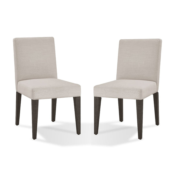 English Elm Mod Parson Dining Chairs Set of 2 Linen Blend Upholstered Rubberwood Contemporary B056P416812