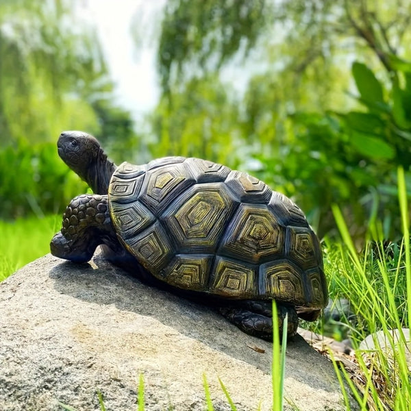 English Elm 21.3" Resin Tortoise Garden Sculpture Lifelike Shell Detail Weatherproof Patio Lawn Decor W5709P460847