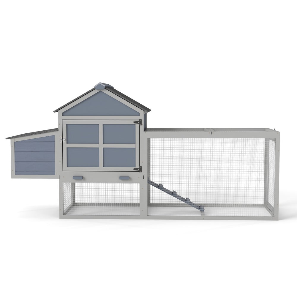 English Elm Outdoor Pinewood Hen House with Nesting Box Run Ramp and Waterproof Asphalt Roof W2181P356236