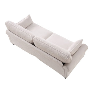 English Elm 80.7" Corduroy Upholstered Loveseat with Rolled Arms Solid Wood Iron Frame Modern W5515P488371