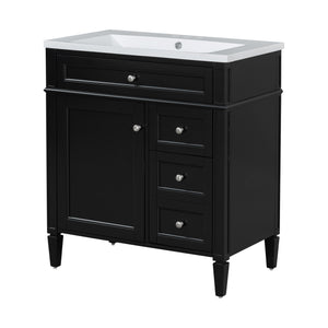 English Elm 30'' Modern Bathroom Vanity With Sink, Stylish Storage Cabinet & Tip-Out Drawer For Organized Elegance SW000122AAB-2