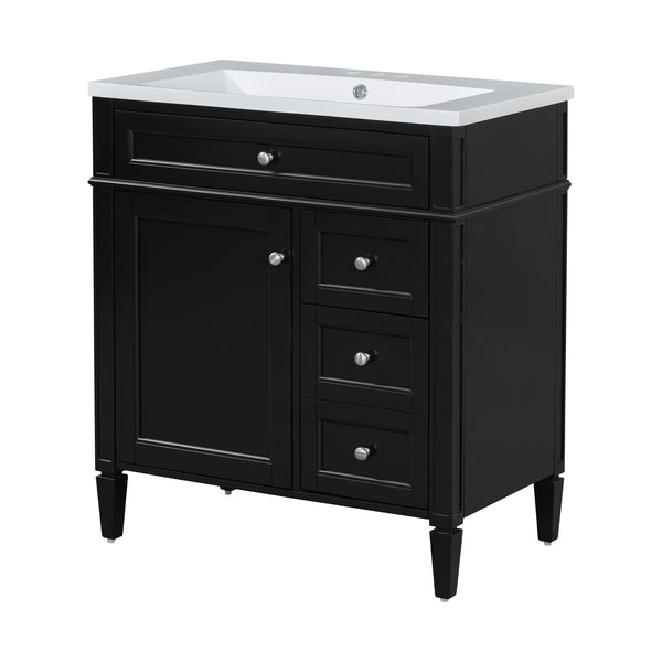 English Elm 30'' Modern Bathroom Vanity With Sink, Stylish Storage Cabinet & Tip-Out Drawer For Organized Elegance SW000122AAB-2