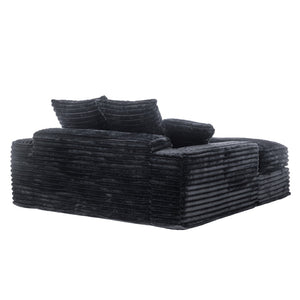 English Elm 028dr-oversized Corduroy Chaise Lounge Sleeper Chair Xxl Seat for Studio Living Gray W527S00009