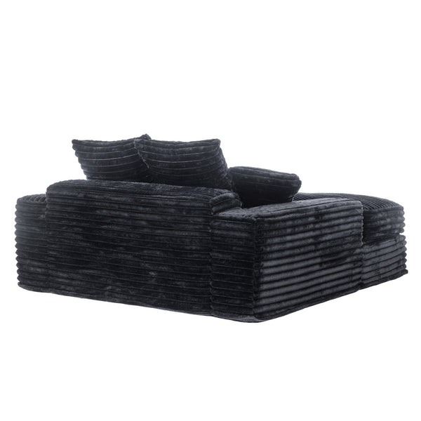 English Elm 028dr-oversized Corduroy Chaise Lounge Sleeper Chair Xxl Seat for Studio Living Gray W527S00009