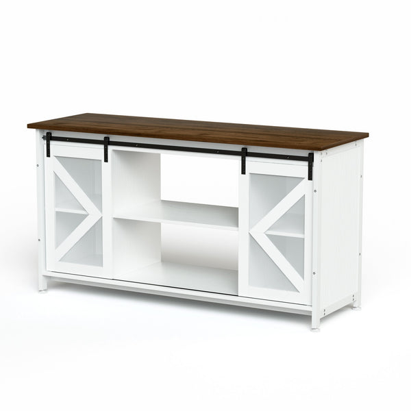 English Elm Metal Aquarium Stand with Cabinet for 80 Gallon Tank, White Storage Shelves, 1000LB Top Load Capacity, Durable Steel Frame, 58.9"L x 19.7"W x 32.6"H W1162P206000