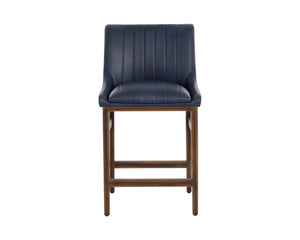 Sunpan HALDEN Modern Counter Stool with Bravo Admiral Faux Leather, Rustic Bronze Frame - Stylish & Durable 112253