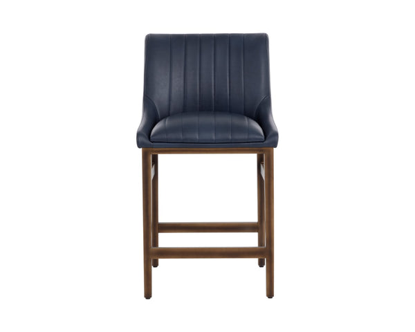 Sunpan HALDEN Modern Counter Stool with Bravo Admiral Faux Leather, Rustic Bronze Frame - Stylish & Durable 112253