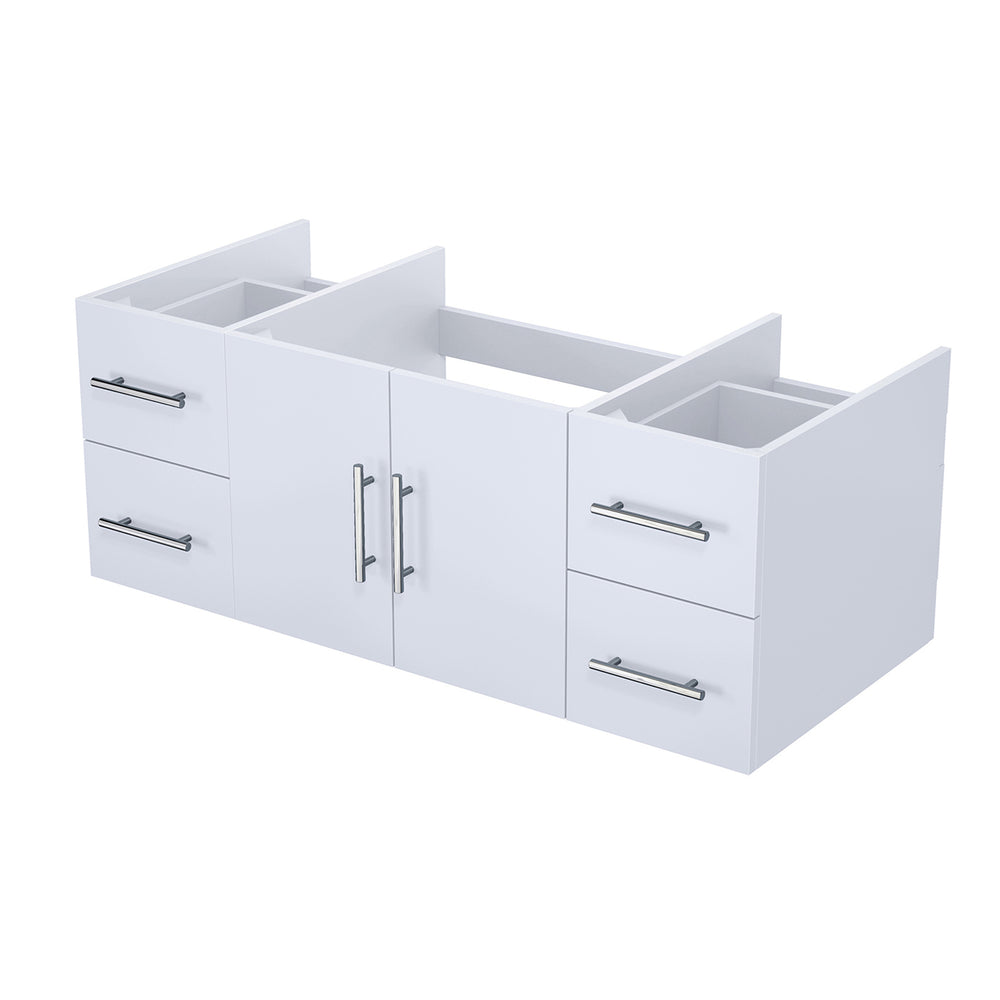 English Elm Glossy White Bath Vanity 48-in Compatible Top Width, Solid Wood Frame, Soft-Close Drawers, Fully Assembled Cabinet 22-in D B2731P258489