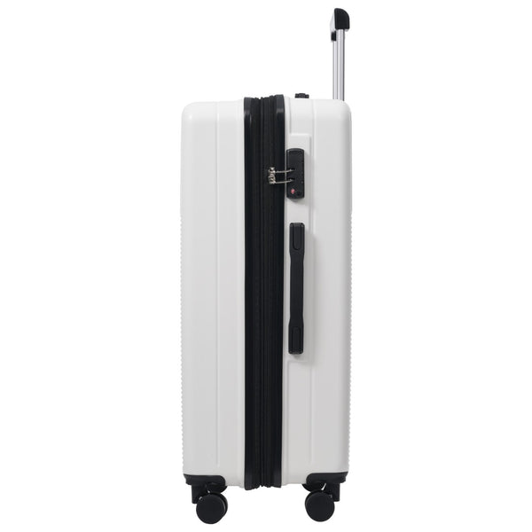 English Elm Luggage 5 Piece Hardside Abs Set with Front Access Carry on and Tsa Spinner Wheels White N732P391579K