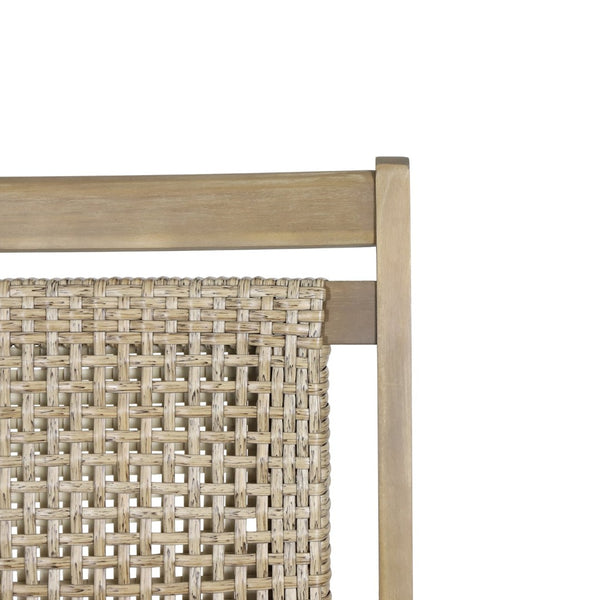 English Elm Lucas Outdoor Rocking Chair Acacia Wood Frame Hand-woven Rattan Porch Seat 69957.00MLBRN