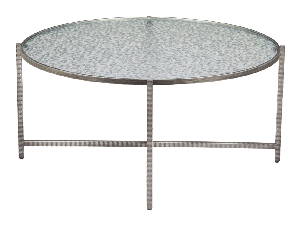 Zuo Modern Vetro Modern Coffee Table In Silver - Premium Rippled Glass & Hammered Steel For Stylish Spaces Silver Glass,Steel 110751-zuo-modern
