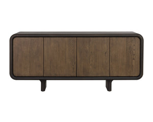 Sunpan Pascoe Sideboard - Elegant Oak Wood Design With Rounded Silhouette & Ample Storage For Your Home Brown Wood 112036