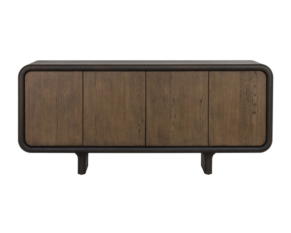 Sunpan Pascoe Sideboard - Elegant Oak Wood Design With Rounded Silhouette & Ample Storage For Your Home Brown Wood 112036