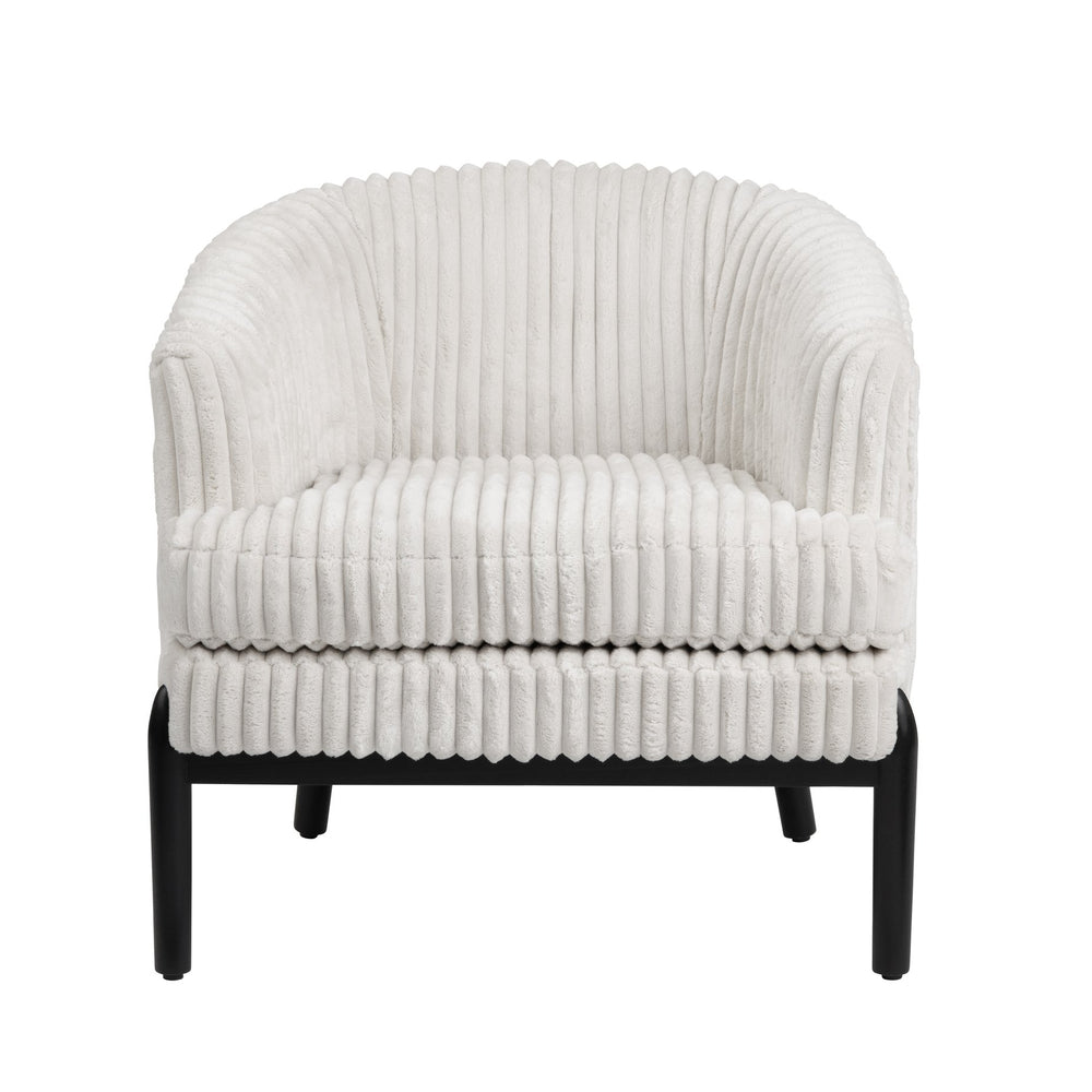 Crestview Collection Transitional Chic Accent Chair - Elegant Tufted Design, Soft Polyester Fabric, Easy Assembly & Comfort White Polyester Cvfzr6150