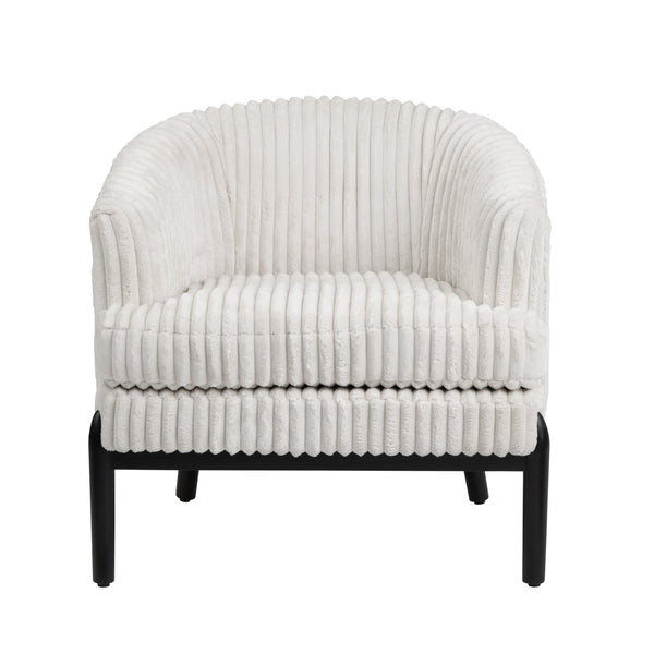 Crestview Collection Transitional Chic Accent Chair - Elegant Tufted Design, Soft Polyester Fabric, Easy Assembly & Comfort White Polyester Cvfzr6150