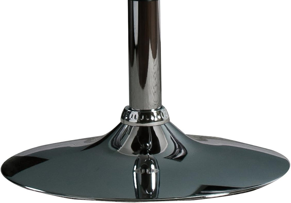 English Elm Modern Walnut Swivel Bar Stool with Lift, Adjustable 36-44" Chrome Base, Black Bentwood Seat B347P339581