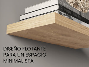 English Elm Double Wall Mounted Floating Shelves Warm Macadamia Finish Set for Living Room Decor B092P439926