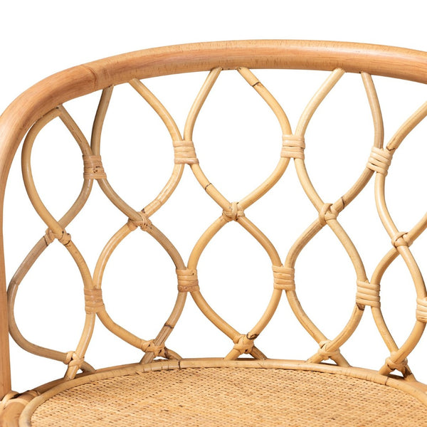 English Elm Modern Handwoven Rattan Counter Stool with Curved Back for Kitchen Island Seating B2750P470026