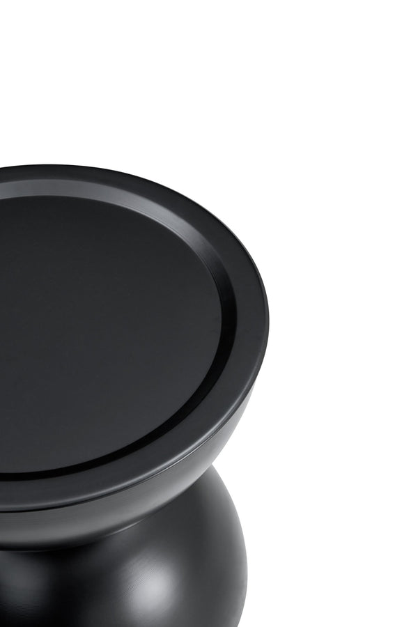 English Elm BLCK Marble-Top Round Coffee Tables with Hidden Cat Bed, Matt Black Steel Base, Space-Saving Duo W370P170341