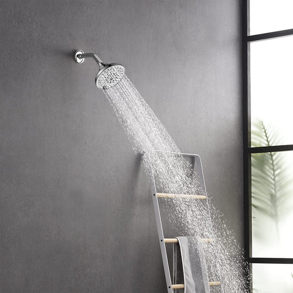 English Elm 6 High-Pressure Shower Head 5" Rain Fixed Ceiling-Mount with 6 Spray Modes, Anti-Clog Nozzles, Easy Install, Low-Flow Performance Chrome T3177P277453