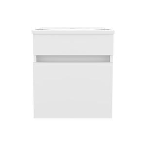 English Elm Newell White Vanity Sink Cabinet with Shelves and Large Storage, Engineered Wood Durability — Modern Classic Design B092P360643