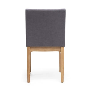 English Elm Dining Chair Set of Two Armless Upholstered Seats with Rubberwood Legs Modern Style Dark Grey 58924.00OAK