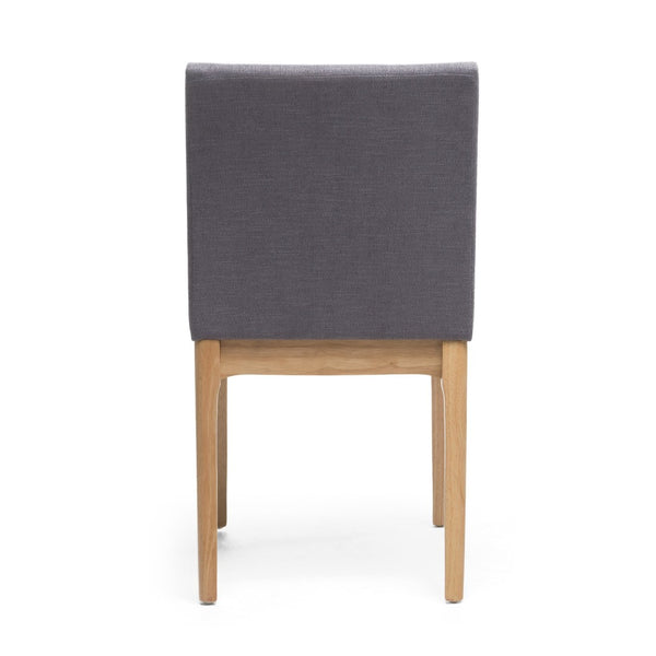 English Elm Dining Chair Set of Two Armless Upholstered Seats with Rubberwood Legs Modern Style Dark Grey 58924.00OAK