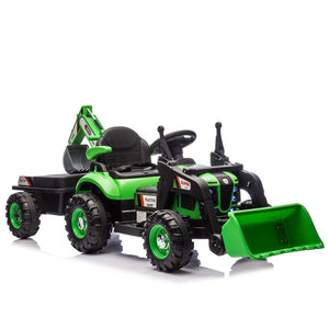 English Elm 24v Kids Electric Tractor with Swappable Construction Attachments and Parent Remote W1578P230013