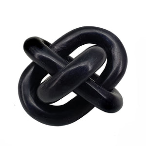 English Elm 6x6x6" Marble Chain Sculpture — Minimalist Interlocking Abstract Accent for Mantel, Table, Shelf Black W2078P357113