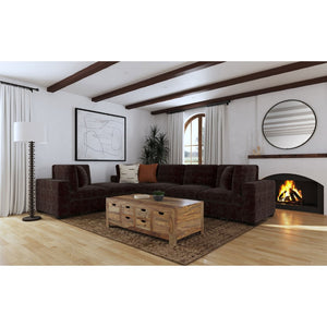 English Elm Murtagh Six Piece Modular Sectional Soft Fabric Lounge Sofa with Tapered Wooden Legs B062S01582