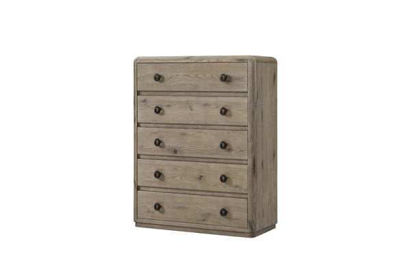 English Elm Chest English Knotty Oak Solid Wood Chest with Cedar-Lined Drawer, Felt-Lined Top, Self-Closing Guides B2699P409558
