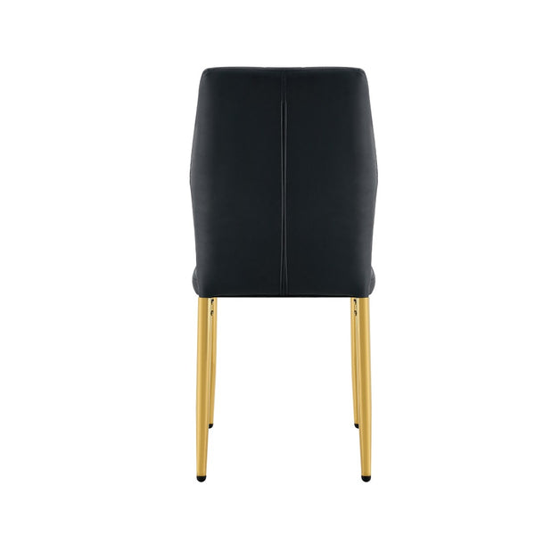 English Elm Table and Chair Set Marble Glass Top Gold Legs Modern 5 Piece Dining for Small Spaces Black,White+Gold W1151S04652