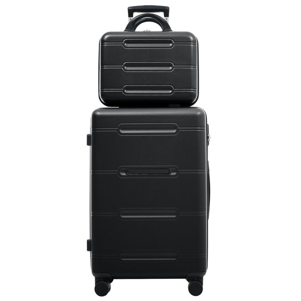 English Elm 6 Piece Hardshell Abs Travel Set with Spinner Wheels Combination Lock and Toiletry Bag N732P391465B