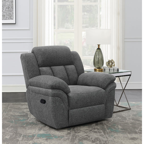 English Elm Pannen Charcoal Upholstered Glider Recliner with Soft-Cushioned Arms, Smooth Glide & Wrapped Coils Comfort B062P328608