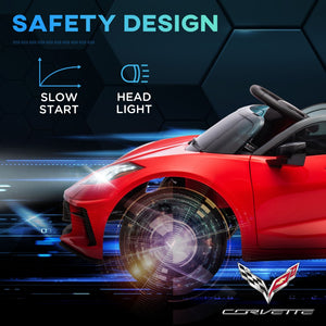 English Elm Qaba Licensed Corvette 12v Kids Ride on Car with Remote Suspension and Safety Harness W2225P217169