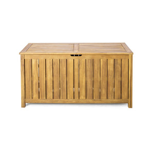 English Elm Portside Acacia Wood 100 Gallon Deck Box Slatted Outdoor Storage for Patio and Pool N775P383166T